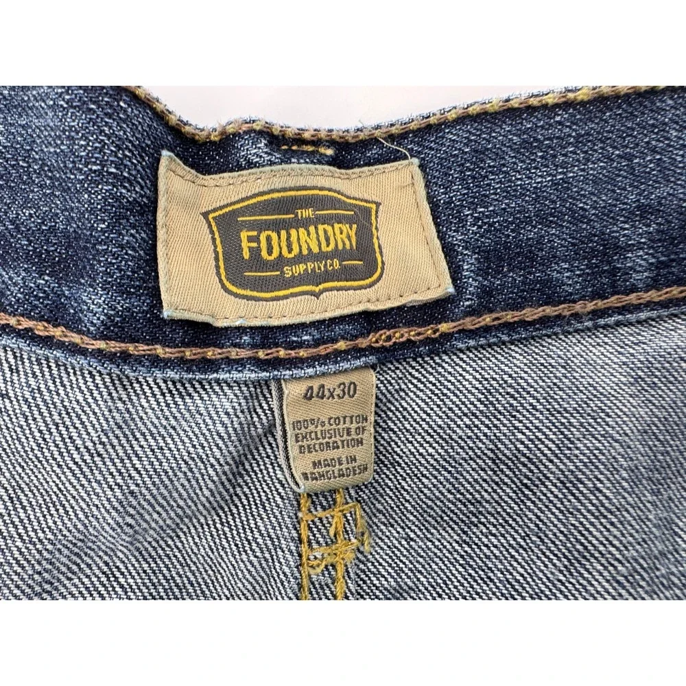 Vintage  Foundry Supply Co Mens‎ Jeans 44x30 Blue Whiskering Fade Straight Leg